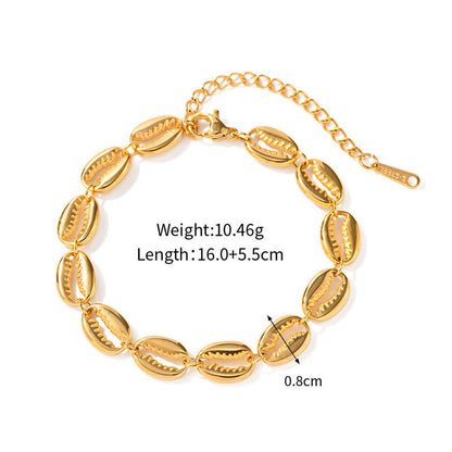 Shell Shape Golden Plated Chain Bracelet