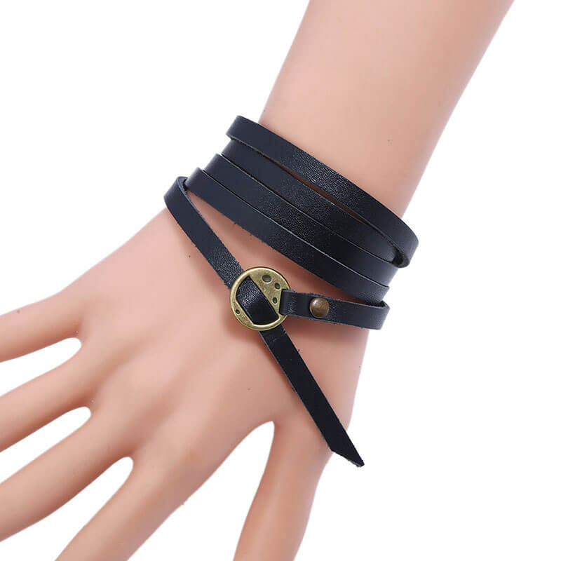 Retro Five-ring Cowhide Simple Multi-turn Bracelet